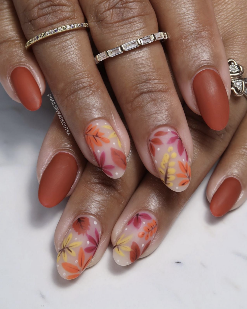fall leaves on nails